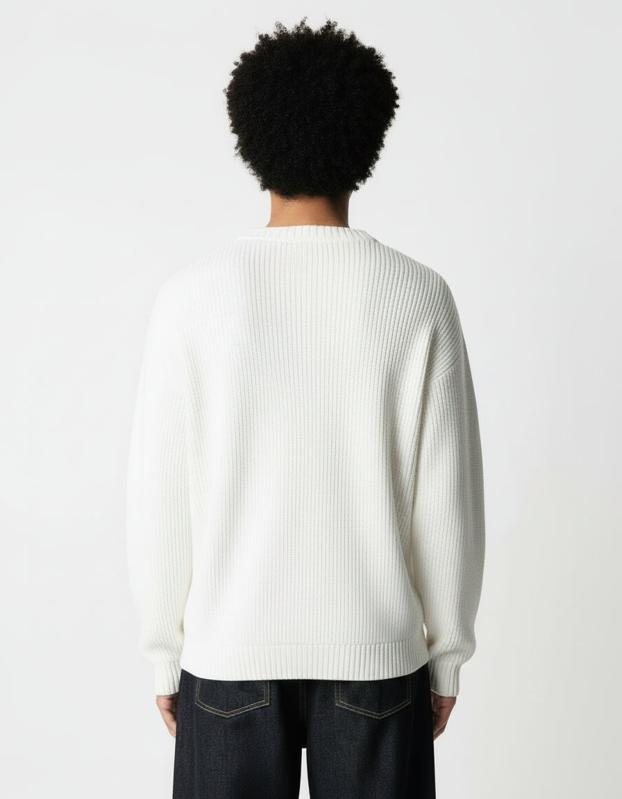 Tradon Knitted Cotton Sweater | Ecru