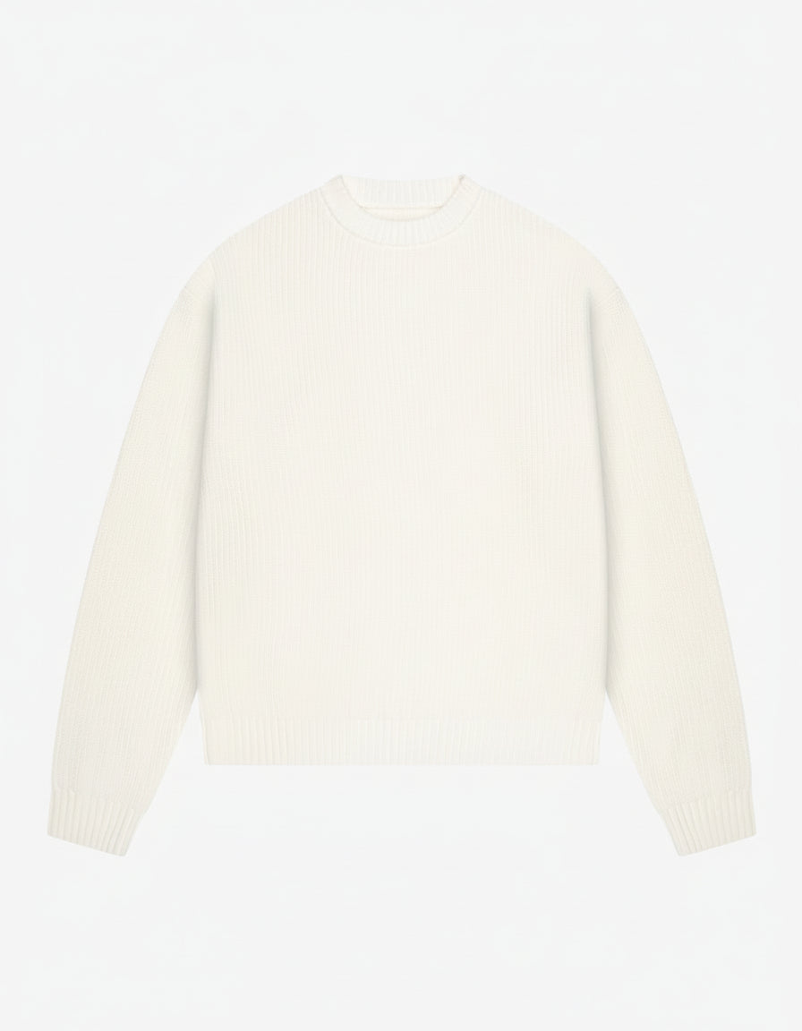 Tradon Knitted Cotton Sweater | Ecru